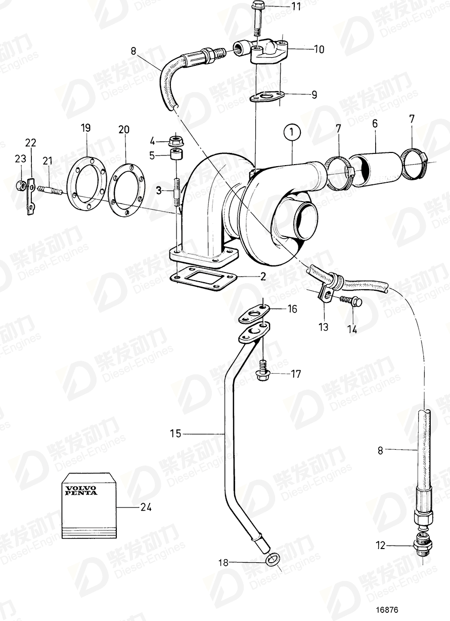 VOLVO Turbocharger 3802085 Drawing